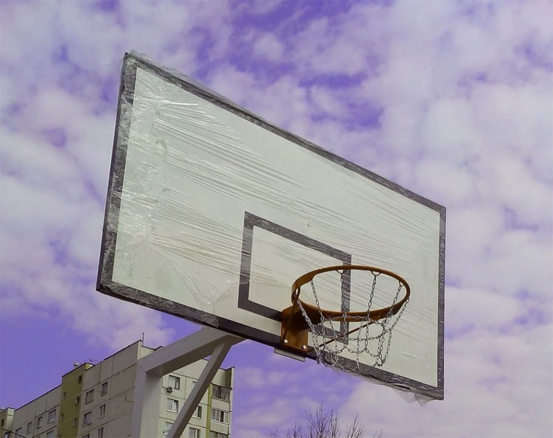 Стойка баскетбольная разборная с щитом и кольцом под бетонирование вынос 1,0 м - вид 3