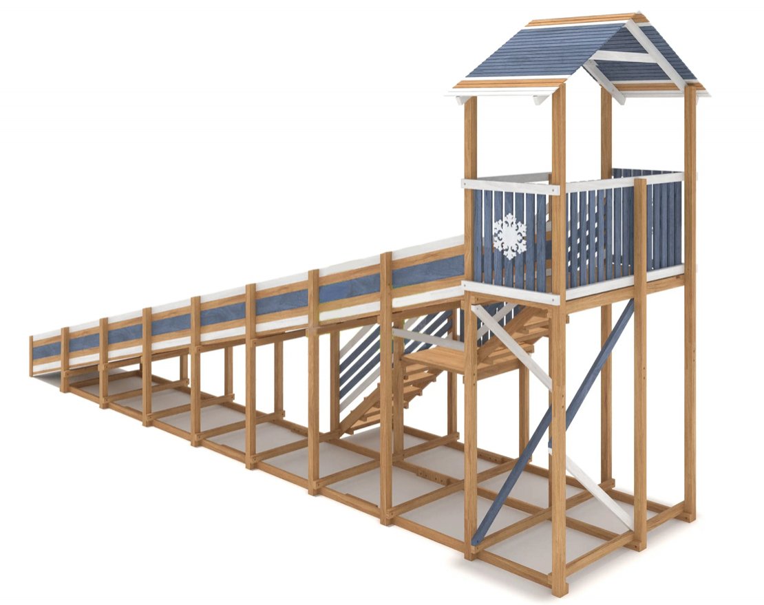 Зимняя горка Snow Fox (Домик), скат 10 м мод. 2 - вид 3